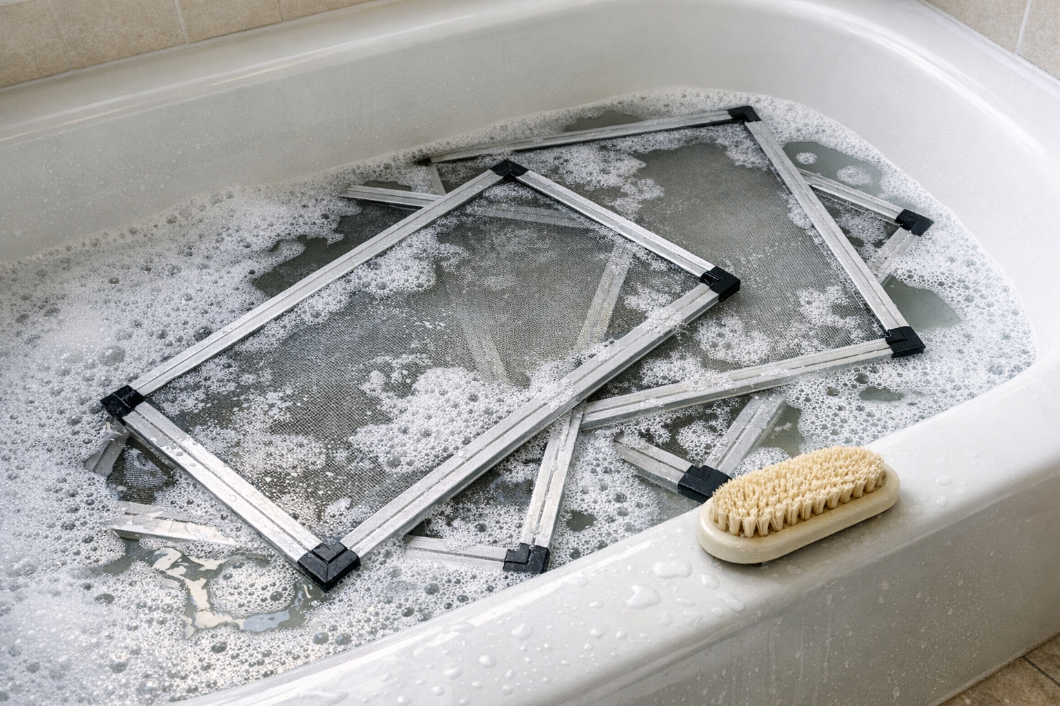 How to Deep Clean Window Screens (The Bathtub Method)